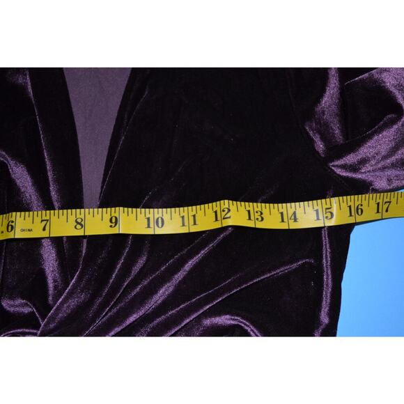 Club L London Long Sleeve Velvet Mini Dress Burgundy Color Size 8 - Picture 6 of 8